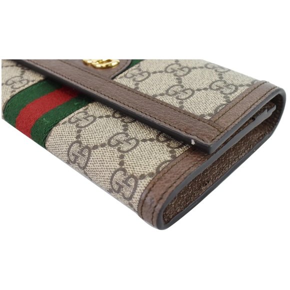 GUCCI  Ophidia GG Continental Supreme Canvas Wallet Beige - Picture 8 of 12